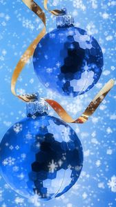 Preview wallpaper christmas decorations, couple, snowflakes, thread, attributes, holiday