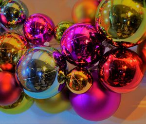Preview wallpaper christmas decorations, glass, colorful