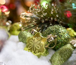 Preview wallpaper christmas decorations, glitter, bokeh, glare, new year, christmas