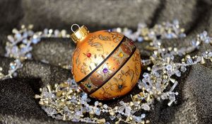 Preview wallpaper christmas decorations, glob, stones, decoration, close-up