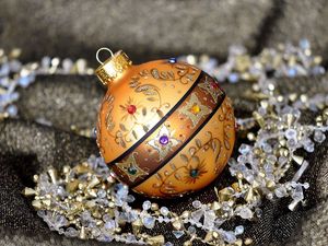 Preview wallpaper christmas decorations, glob, stones, decoration, close-up