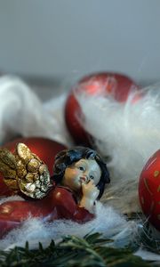Preview wallpaper christmas decorations, new year, angel, christmas