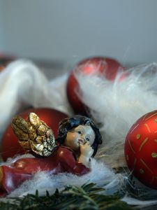 Preview wallpaper christmas decorations, new year, angel, christmas