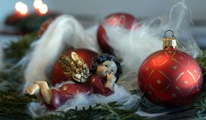 Preview wallpaper christmas decorations, new year, angel, christmas