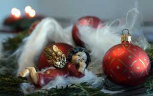Preview wallpaper christmas decorations, new year, angel, christmas