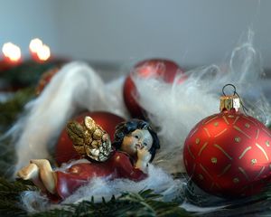 Preview wallpaper christmas decorations, new year, angel, christmas