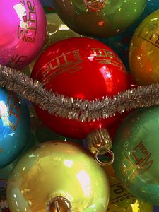 Preview wallpaper christmas decorations, tinsel, holiday, christmas, new year