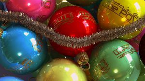 Preview wallpaper christmas decorations, tinsel, holiday, christmas, new year