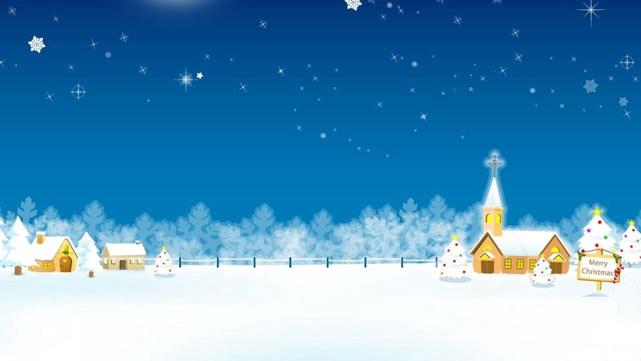 Wallpaper christmas, holiday, home, church, moon, stars, trees