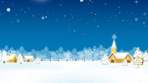 Preview wallpaper christmas, holiday, home, church, moon, stars, trees