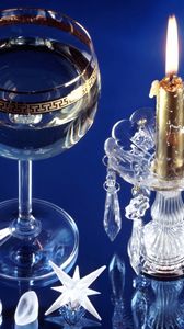 Preview wallpaper christmas, new year, candle, crystal, glass