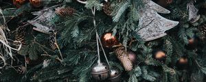 Preview wallpaper christmas, new year, christmas ornaments, cones