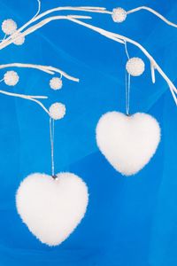 Preview wallpaper christmas, new year, hearts, blue, white