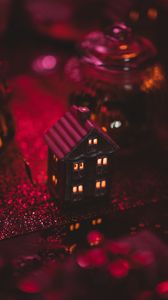 Preview wallpaper christmas, new year, house, decoration, light