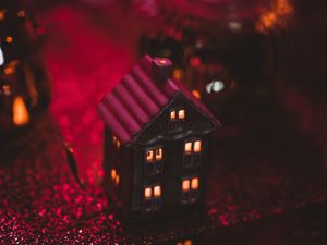 Preview wallpaper christmas, new year, house, decoration, light