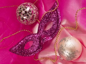 Preview wallpaper christmas, new year, mask, spheres
