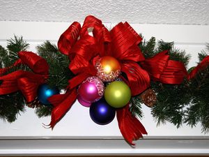 Preview wallpaper christmas, new year, needles, christmas decorations, ribbon, decoration