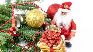 Preview wallpaper christmas, new year, santa claus, fir-tree, decorations, cookies