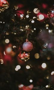 Preview wallpaper christmas toy, new year, christmas, decoration, glare, bokeh