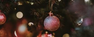 Preview wallpaper christmas toy, new year, christmas, decoration, glare, bokeh
