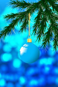 Preview wallpaper christmas toy, new year, christmas, ball, branch