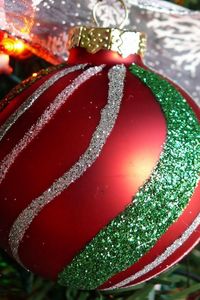 Preview wallpaper christmas toys, ball, needle, close-up, holiday