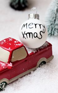 Preview wallpaper christmas, toys, cars, trees, ball