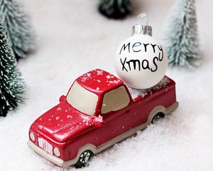 Preview wallpaper christmas, toys, cars, trees, ball