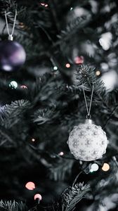 Preview wallpaper christmas toys, new year, christmas, christmas tree, needles, decoration