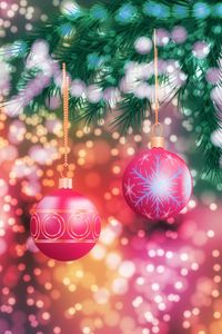 Preview wallpaper christmas toys, new year, christmas, balls, branch