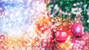 Preview wallpaper christmas toys, new year, christmas, balls, branch