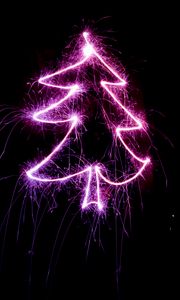 Preview wallpaper christmas tree, art, light, sparks
