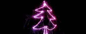 Preview wallpaper christmas tree, art, light, sparks