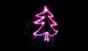 Preview wallpaper christmas tree, art, light, sparks