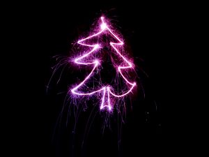 Preview wallpaper christmas tree, art, light, sparks