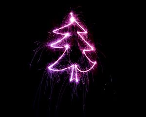 Preview wallpaper christmas tree, art, light, sparks