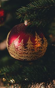 Preview wallpaper christmas tree, ball, decoration, new year, christmas