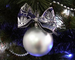 Preview wallpaper christmas tree, christmas decorations, ball, ribbon, tinsel