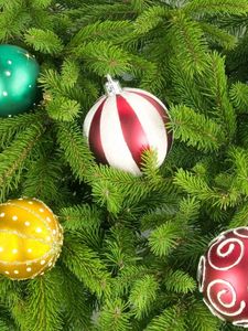 Preview wallpaper christmas tree, christmas decorations, balloons, different, holiday, new year