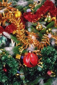 Preview wallpaper christmas tree, christmas decorations, tinsel, holiday, new year, mood