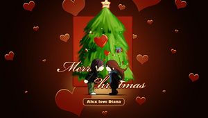 Preview wallpaper christmas tree, christmas wishes, couple, heart, kiss, mood, love