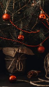 Preview wallpaper christmas tree, decorations, balls, garlands, new year, christmas