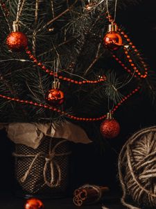 Preview wallpaper christmas tree, decorations, balls, garlands, new year, christmas