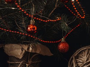 Preview wallpaper christmas tree, decorations, balls, garlands, new year, christmas