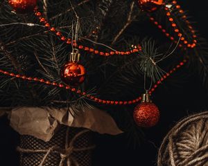 Preview wallpaper christmas tree, decorations, balls, garlands, new year, christmas