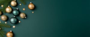 Preview wallpaper christmas tree decorations, balls, branches, green, new year, christmas