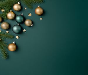 Preview wallpaper christmas tree decorations, balls, branches, green, new year, christmas