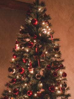 240x320 Wallpaper christmas tree, decorations, garlands, christmas, new year, holiday