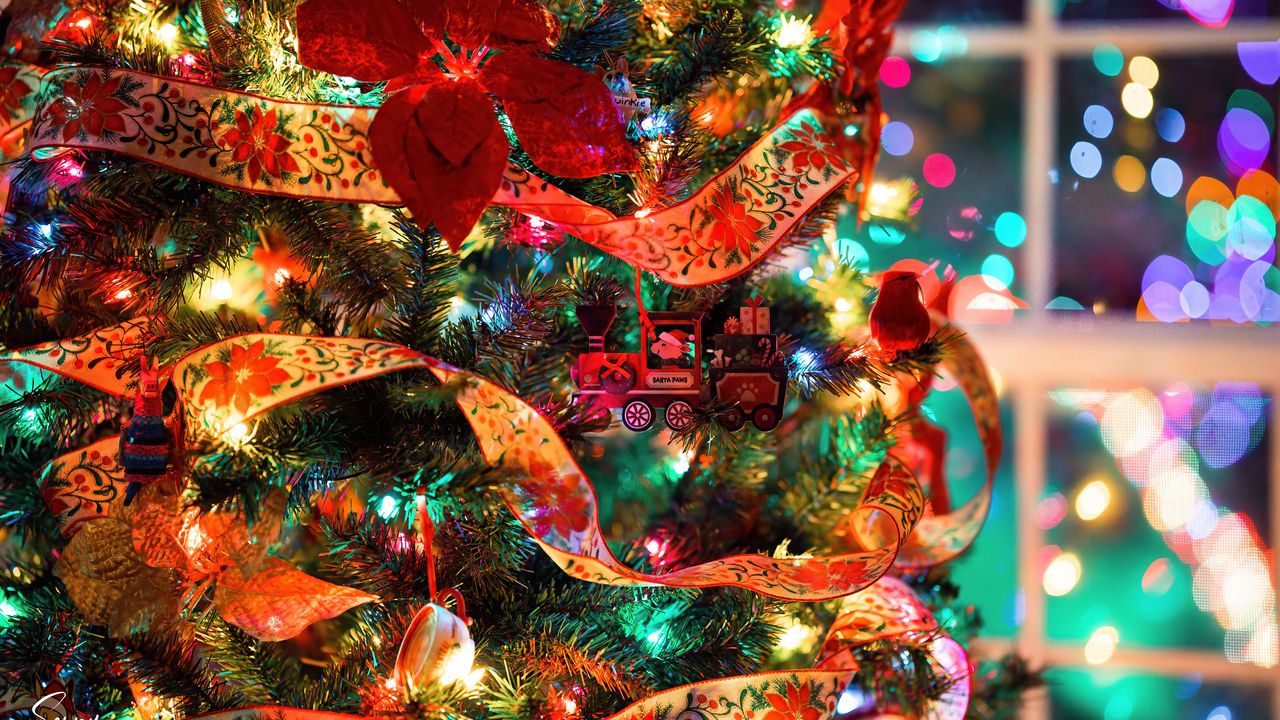 Wallpaper christmas tree, decorations, garlands, toys, new year, christmas