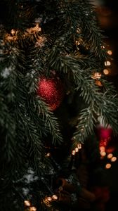 Preview wallpaper christmas tree, decorations, garlands, new year, christmas, holidays